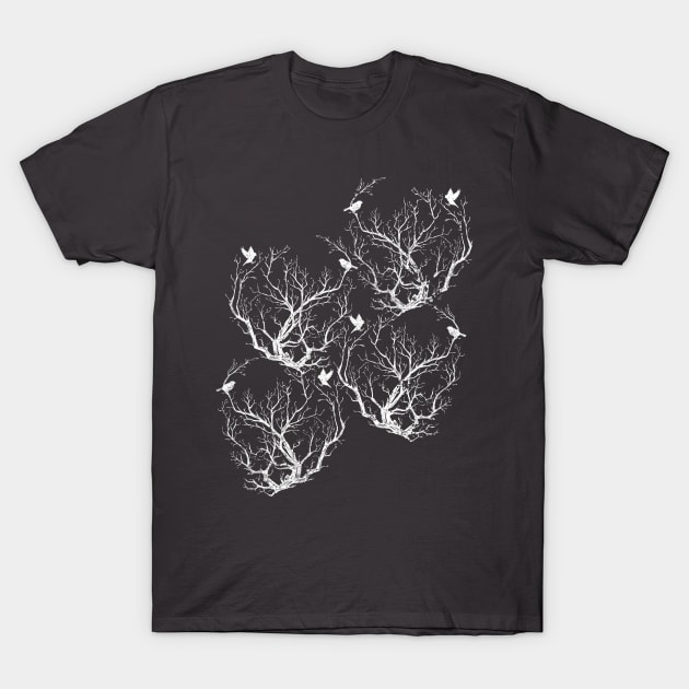 House Sparrows - repeat white T-Shirt by ThirteenthFloor